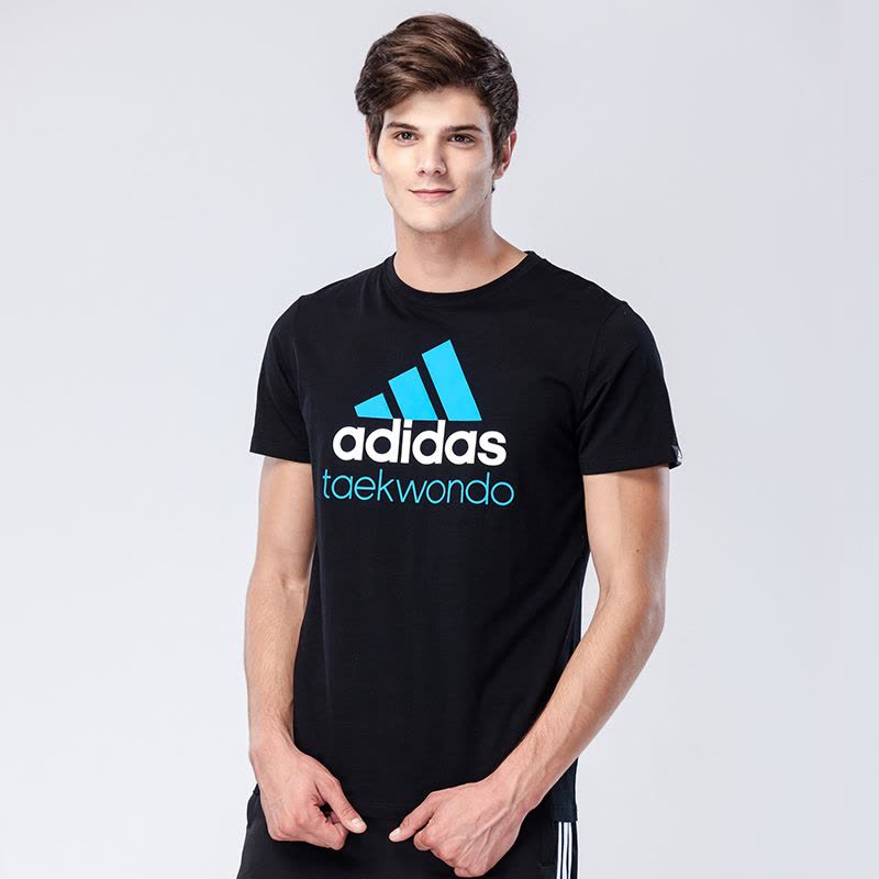 阿迪达斯adidas跆拳道新款男装训练跑步短袖运动休闲T恤-ADICTT_0图片