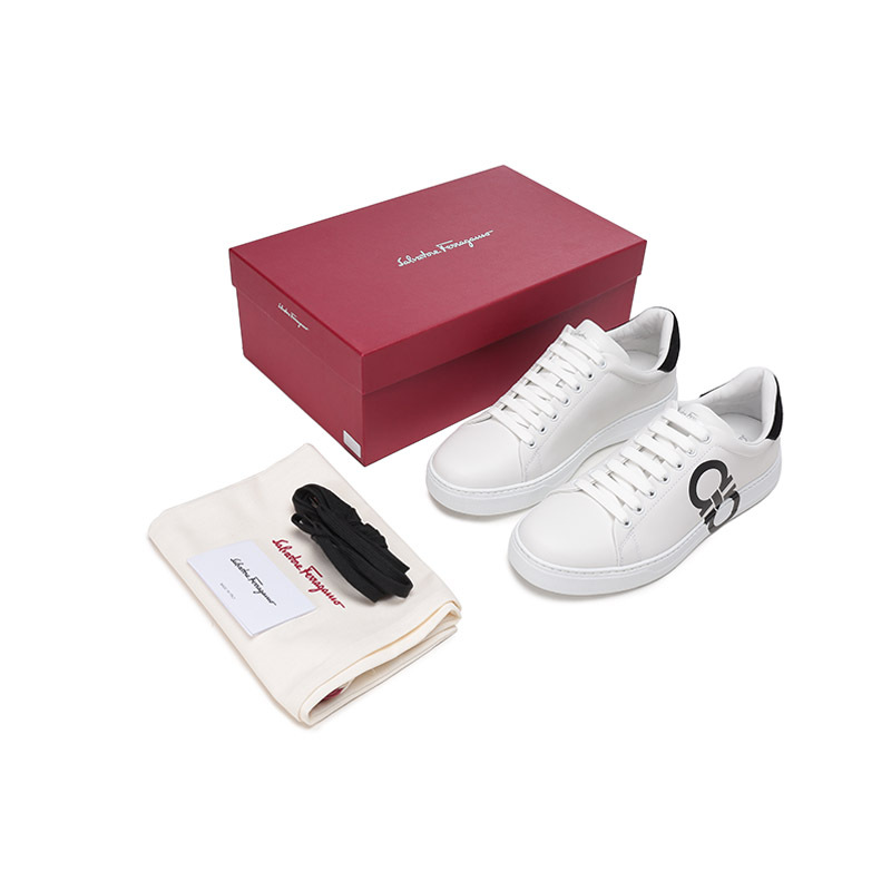 Salvatore Ferragamo 菲拉格慕 男士 皮革系带休闲运动鞋板鞋小白鞋 0747213