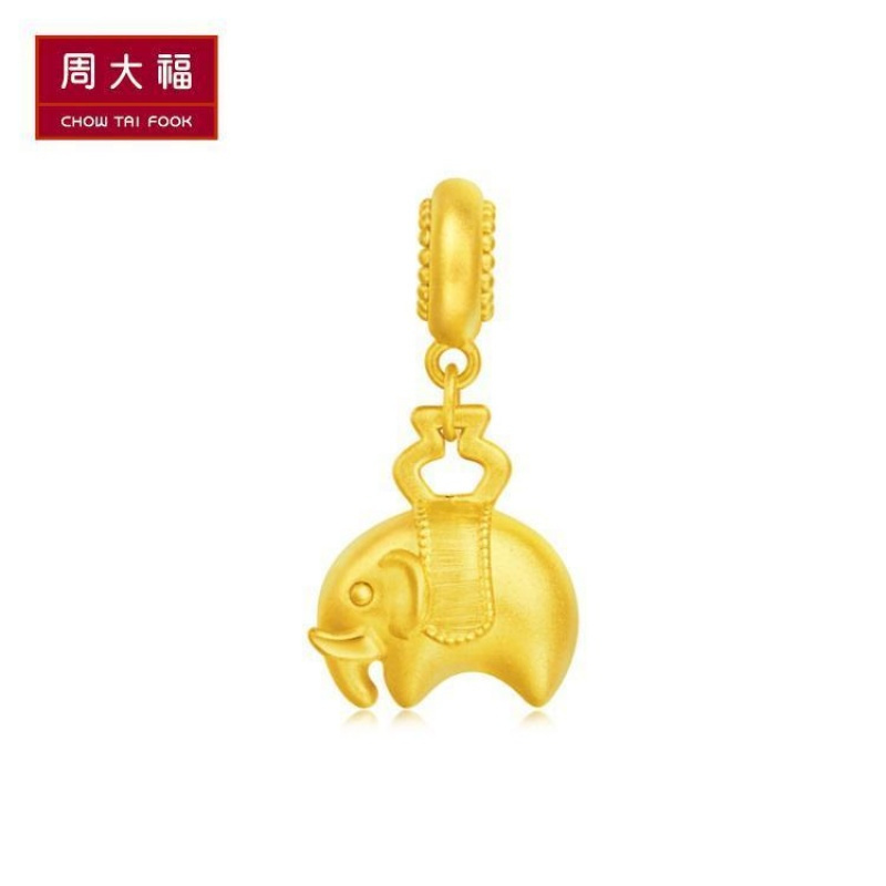 周大福百宝阁吉祥平安足金金转运珠吊坠 FR435