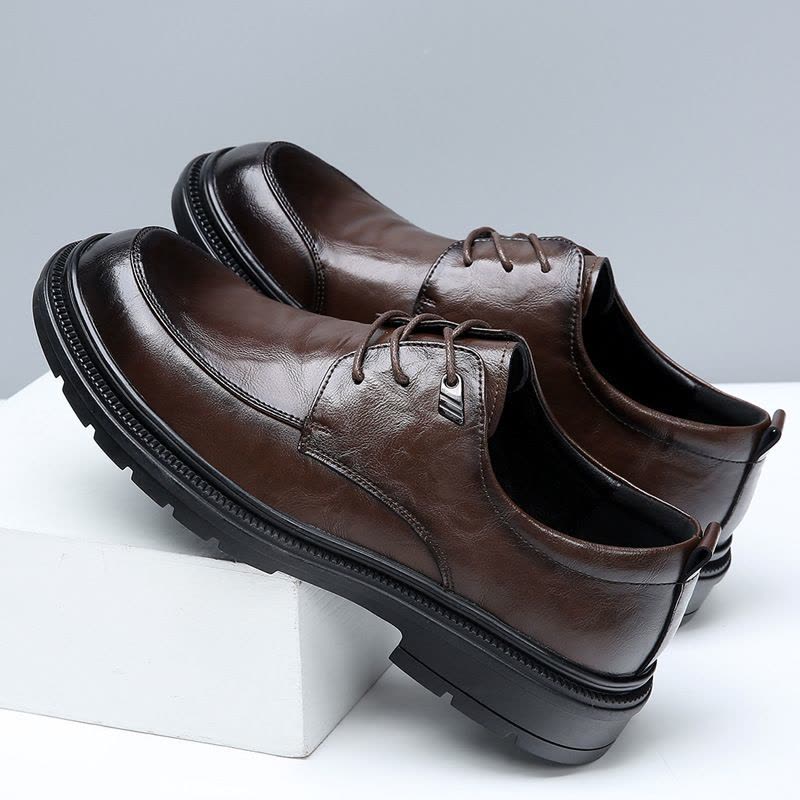高端皮鞋男士2025春季纯皮新款商务正装真皮透气休闲伴郎结婚鞋图片