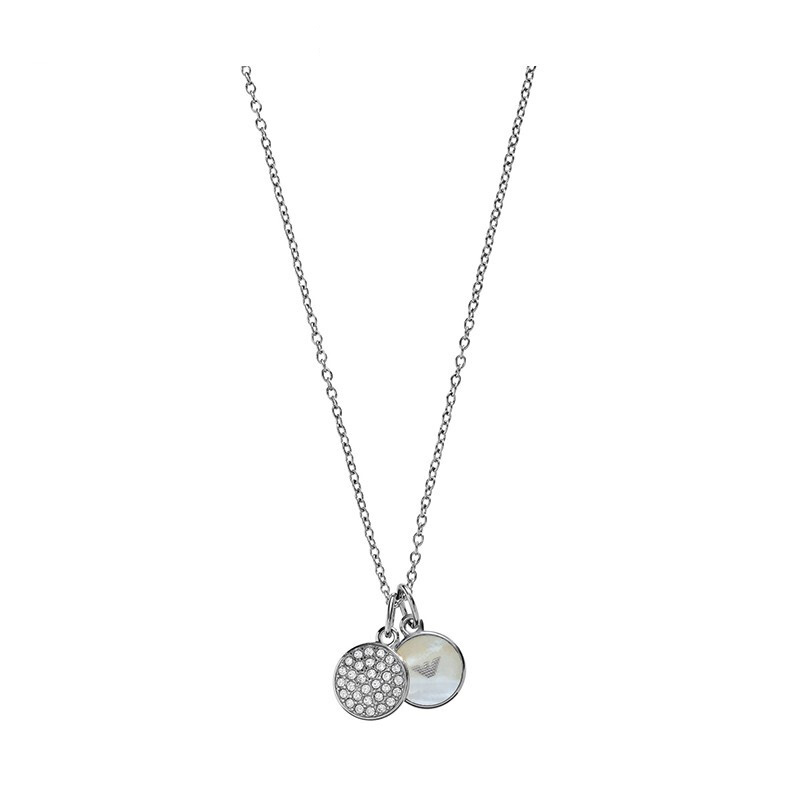 阿玛尼emporioarmani女士项链女珍珠贝母镶钻项链锁骨链送女友礼物