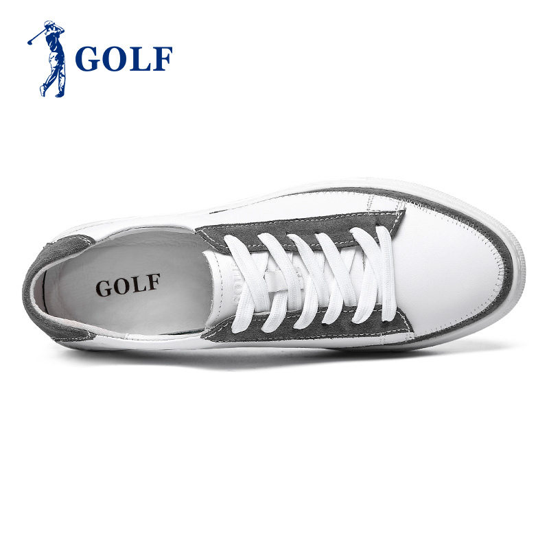 GOLF男鞋板鞋男春季新款男士小白鞋韩版休闲鞋时尚真皮鞋子百搭潮