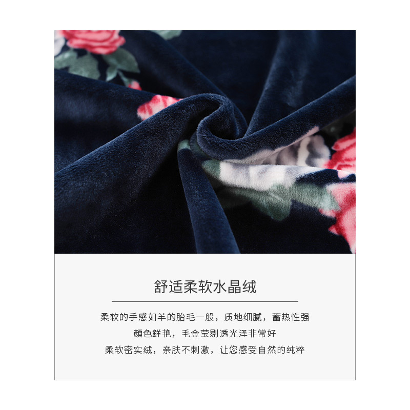 安之伴特卖睡袍女秋冬水晶珊瑚绒睡衣日式系带宽松长袖性感浴衣家居服