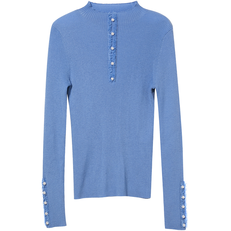 三彩2020冬季新款半高领修身长袖打底衫针织衫毛衫上衣女