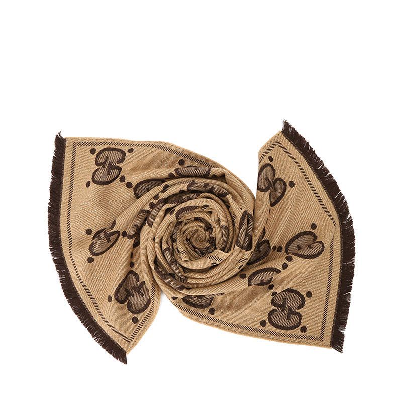 预订GUCCI\古驰 LOGO款 GG羊毛提花 围巾 45x195CM图片
