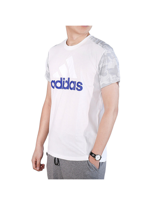Adidas阿迪达斯短袖男装夏款休闲运动圆领透气T恤-BK3259