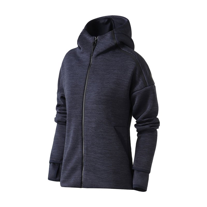 adidas女服夹克外套连帽ZNE运动休闲针织运动服CZ2827 L CZ2827蓝色