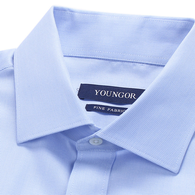 youngor/雅戈尔秋季新品男士商务正装蓝色dp免烫长袖衬衫626iby