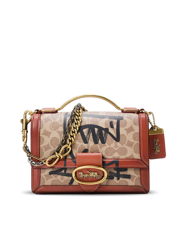 蔻驰(coach)女士单肩包74582 coach riley 22号 怪兽涂鸦单肩包 74582