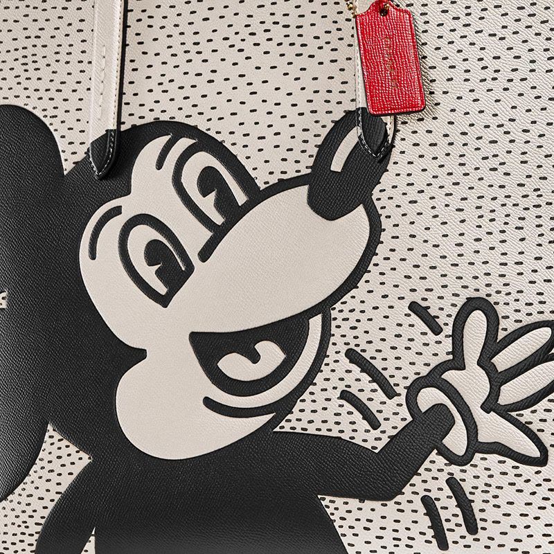 预售 COACH\蔻驰 Micky 购物袋 托特包 单肩包 米奇十字纹皮c0895图片