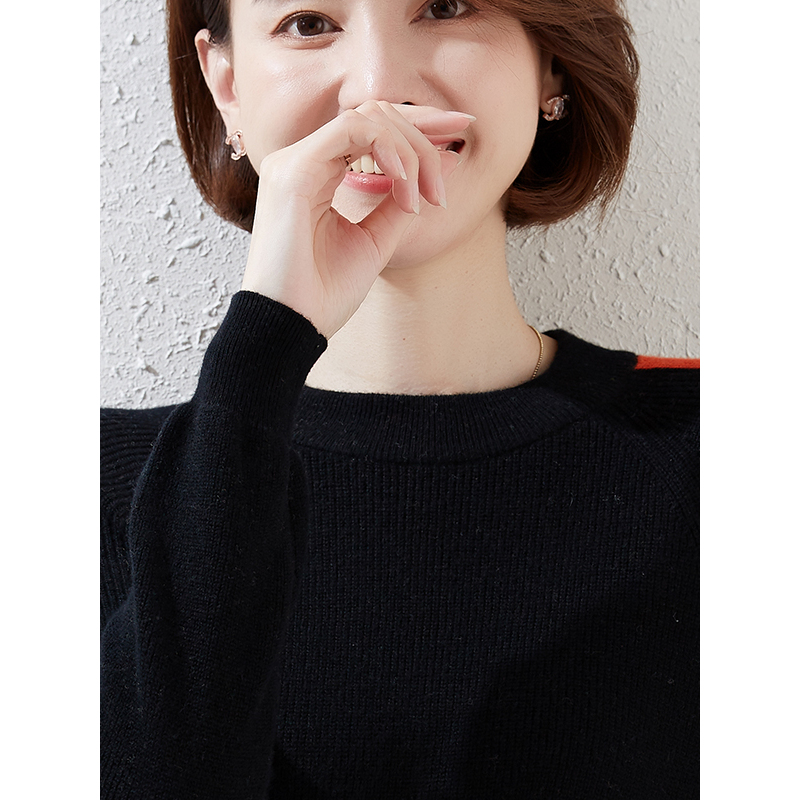 恒源祥女士羊毛衫2020新款秋冬套头针织上衣纯羊毛毛衣韩版长袖打底衫