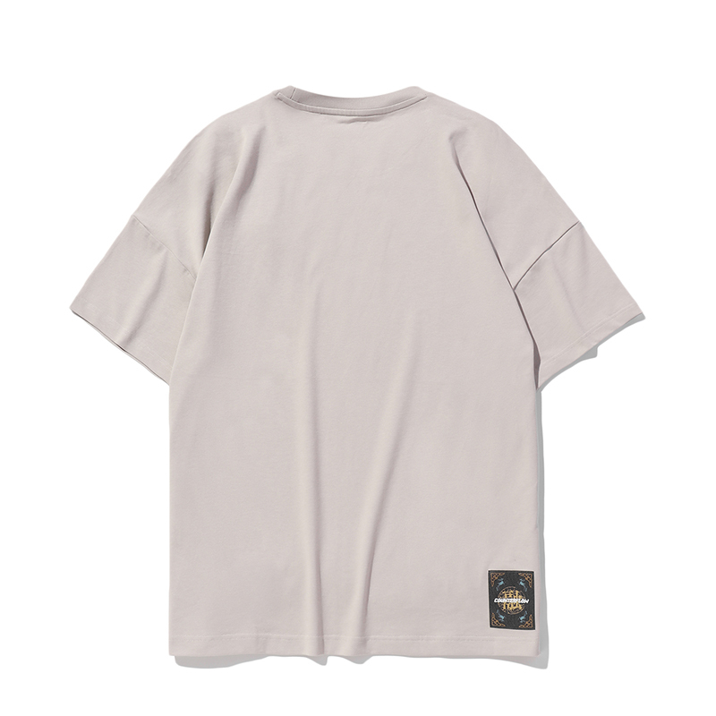 李宁cf溯系列x敦煌博物馆·拓宽松男子短袖文化衫ahsq641-2