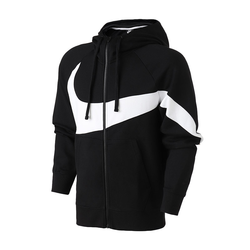 NIKE耐克男装外套经典撞色拼接连帽开衫针织运动服AR3085