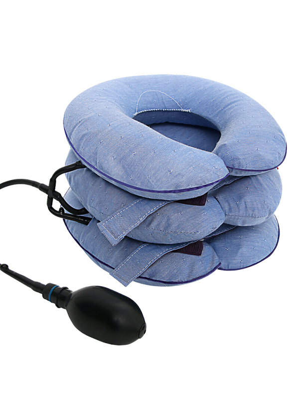 何浩明充气式颈托保护劲部拉伸颈椎护颈带按摩颈椎牵引器男女家用蓝色