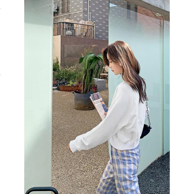 OtherMix短款卫衣女2021春新款炸街盐系小个子糖果色圆领宽松上衣