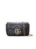 预售 GUCCI 古驰 GG MARMONT 单肩包 斜挎包 链条包超迷你 双G饰扣绗缝皮476433金扣