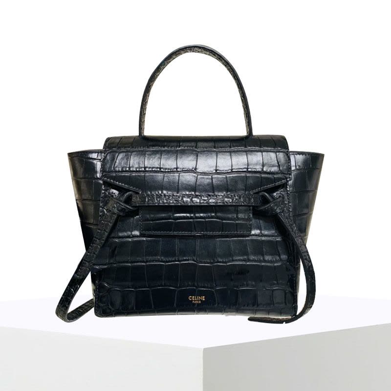 【预定】CELINE Belt 鲶鱼手拎包 鳄鱼压纹 Nano 20*20*10CM图片