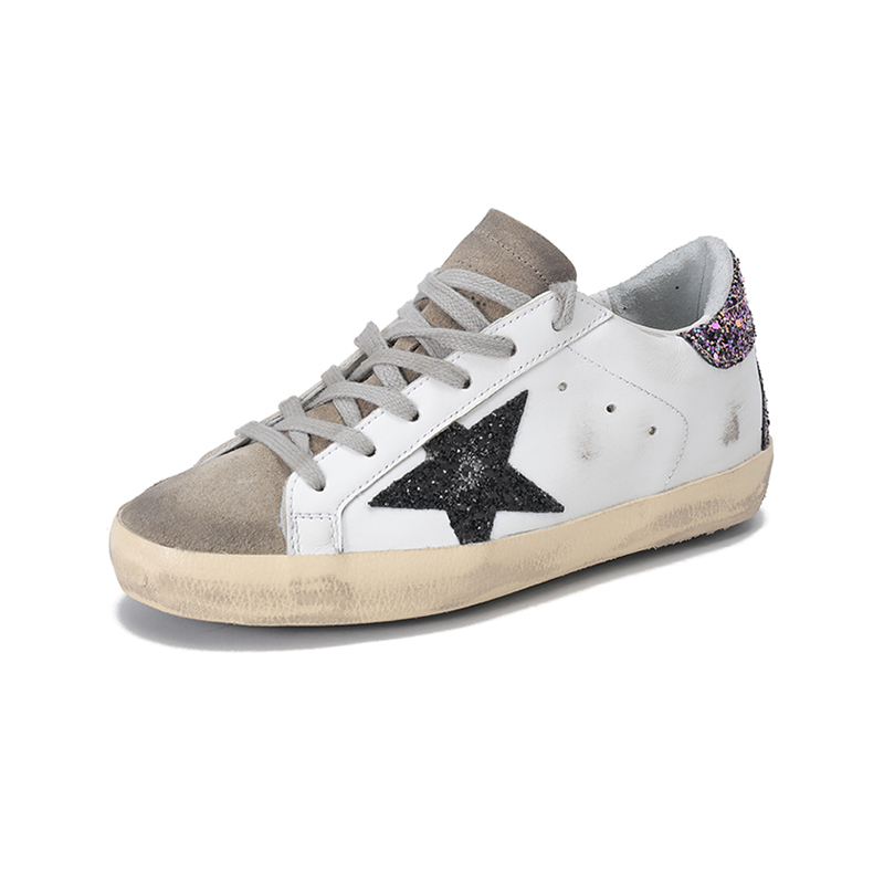 黄金鹅 GOLDEN GOOSE 女士皮革Super-Star系带休闲运动鞋板鞋脏脏鞋GWF00102 F002463