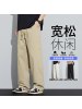 潮牌时尚裤子男款夏季薄款宽松直筒透气阔腿抽绳男士工装休闲男裤