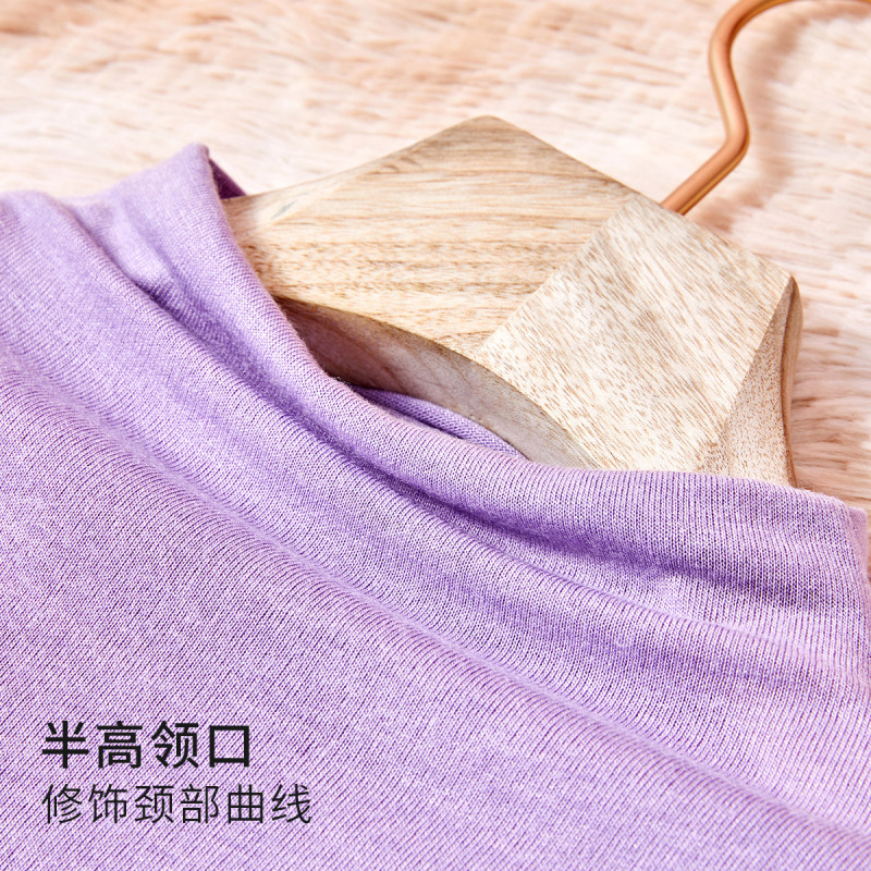 ENK德绒发热秋冬新品磨毛半高领女式T恤打底衫秋衣女士保暖内衣上衣