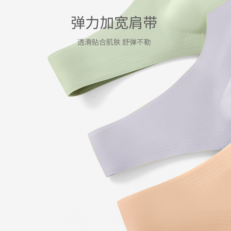 无尺码无痕内衣女薄款夏美背心式运动文胸舒适睡眠无钢圈胸罩