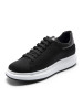 维界男鞋秋季韩版运动男士休闲鞋厚底板鞋男潮流时尚黑色鞋子增高