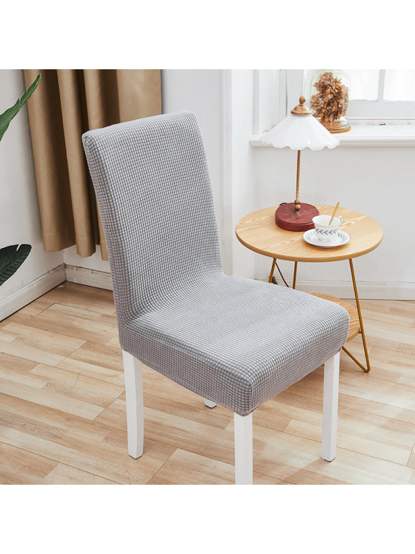 Ceba格纹摇粒绒加厚连体弹力酒店饭店餐厅椅子套罩防污凳子套椅套
