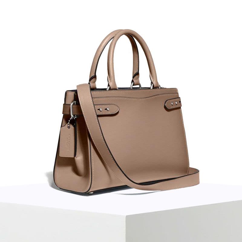 预订COACH HUTTON 手提单肩包 通勤手拎椭圆扣光面皮 608图片