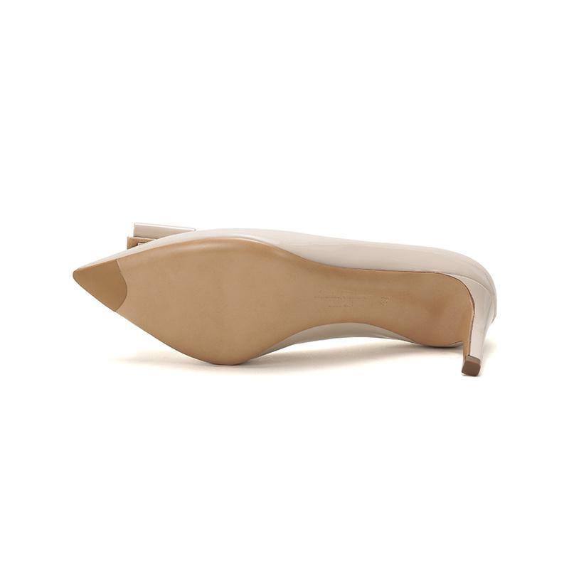 Salvatore Ferragamo 菲拉格慕 女士 ZERI 70系列漆皮双蝴蝶结尖头高跟鞋 0741002
