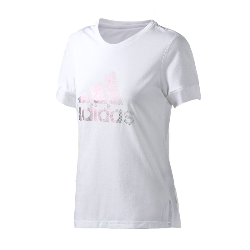 阿迪达斯女服装短袖T恤跑步训练运动休闲服装DY8612