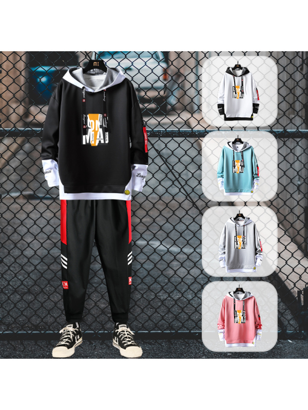 aemape苹果秋季休闲运动套装2020新款男士套装休闲百搭运动服