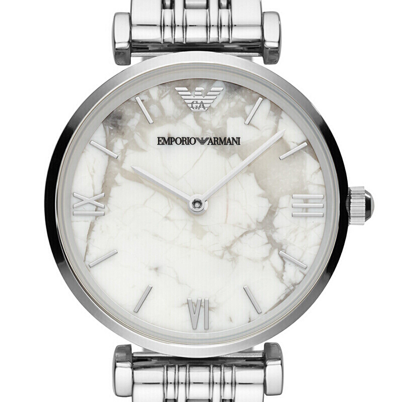 阿玛尼(EMPORIO ARMANI)女士手表欧美时尚百搭新款简约大理石石英女表
