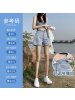 Ceba高腰牛仔短裤女夏季薄款外穿设计感小众宽松显瘦a字型阔腿超热裤