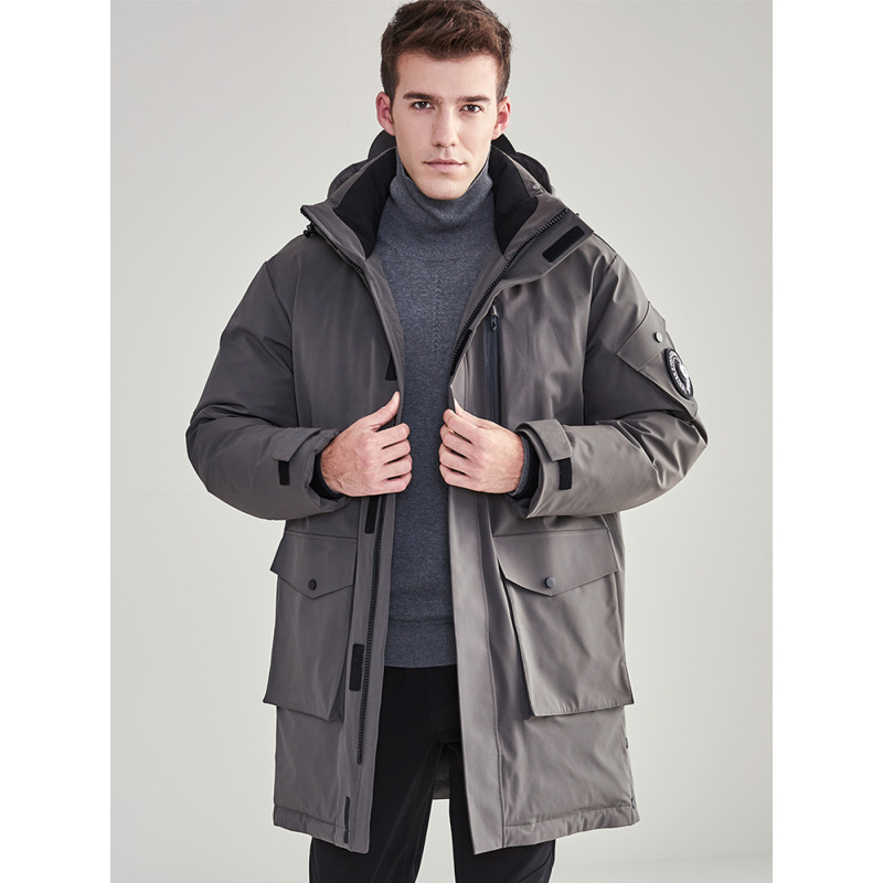 坦博尔新品羽绒服男士中长款时尚连帽保暖秋冬外套ta19693