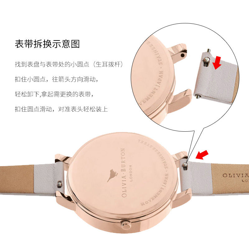 OLIVIABURTON进口 女士手表 3D小蜜蜂表盘皮带时尚网红石英表女OB15AM77
