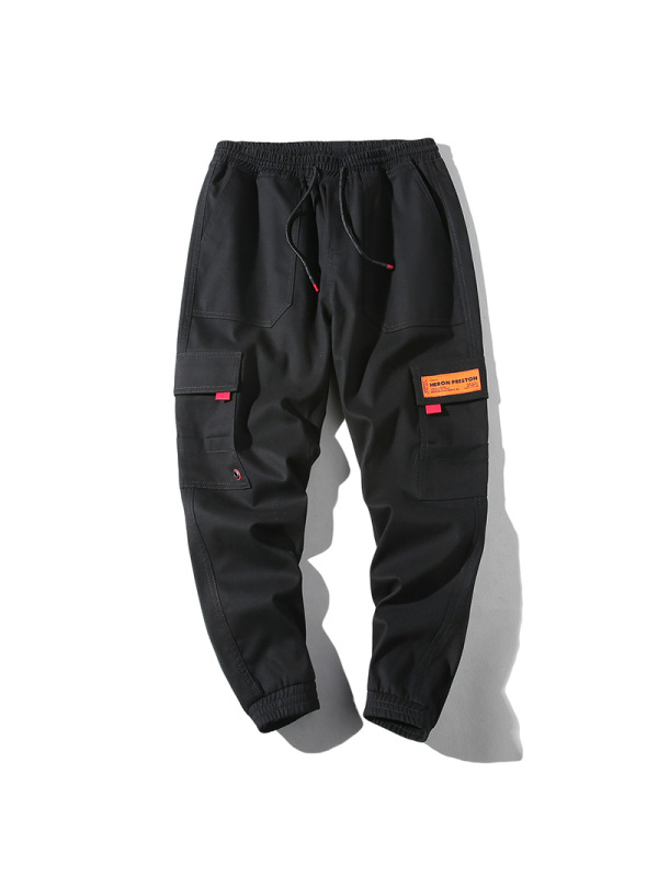 庄吉2019年秋季男士休闲裤子新款潮流春秋季九分裤修身潮牌运动哈伦ins工装长裤JU-TCK9098