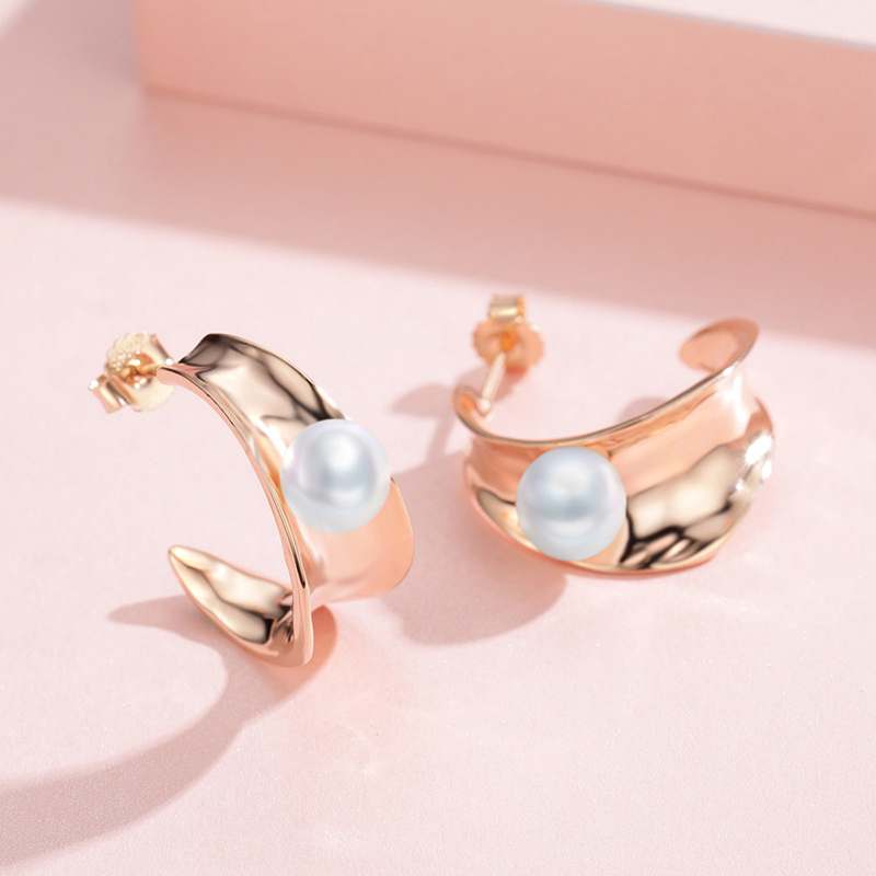 佰色传情brir925纯银淡水珍珠高级感耳环女夸张气质