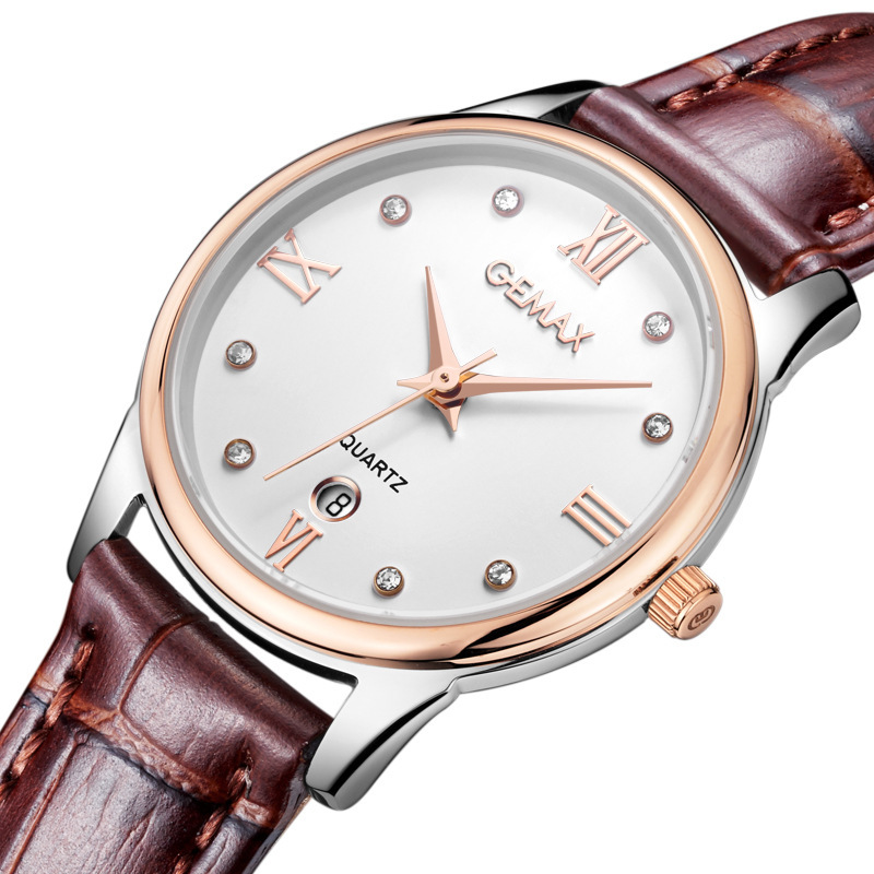 gemax格玛仕正品防水石英手表女士时尚品牌日期腕表mx8021