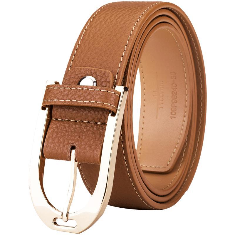 柒牌seven男子休闲针扣针式商务休闲青年韩版潮皮带牛皮白搭腰带裤带