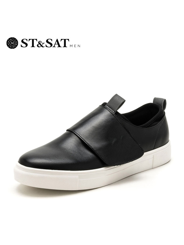 星期六(ST&SAT)男鞋牛皮革圆头平底休闲皮鞋SS73128728