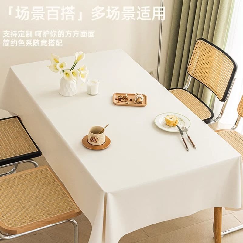 奶油风小羊皮桌布氛围感免洗防油防水防滑茶几布餐桌台布圆桌防烫图片