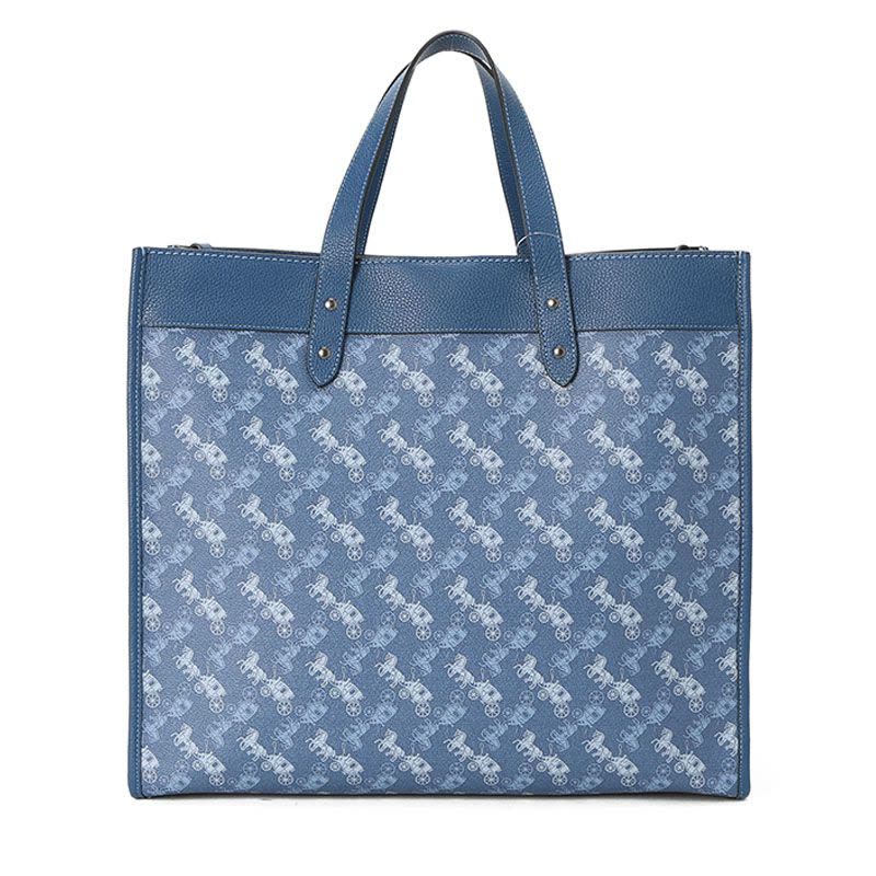 20新款 COACH 马车图案印花和VARSITY条纹托特包单肩手提包40x35x19CM图片