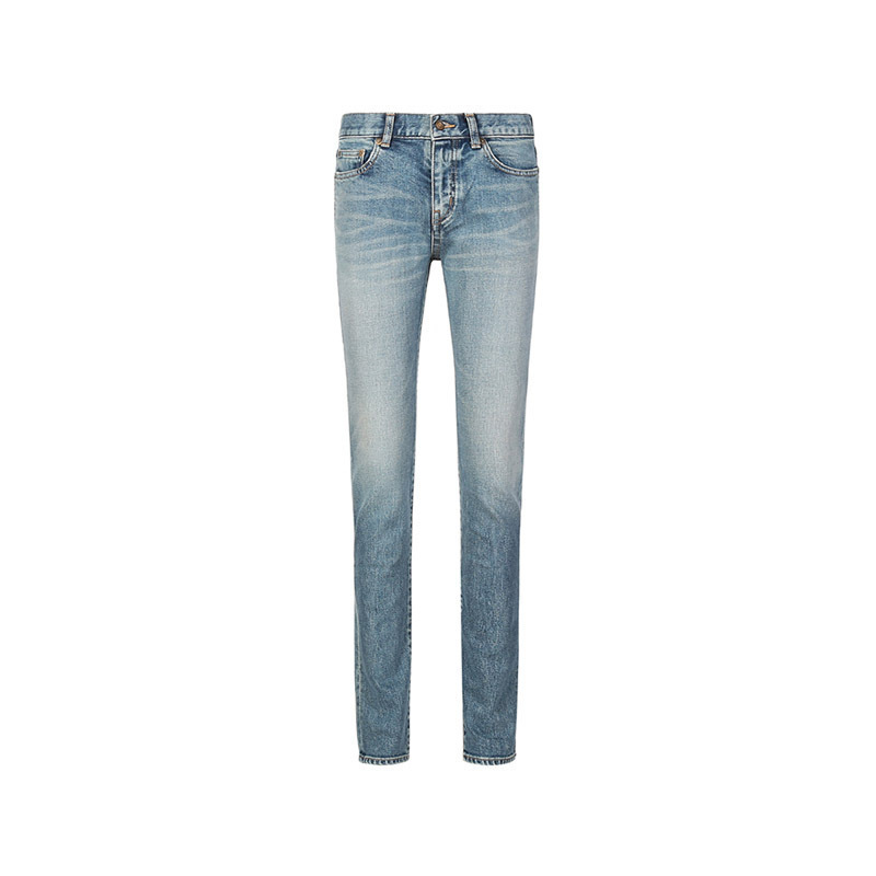 圣罗兰 SAINT LAURENT 女士棉质做旧低腰牛仔裤长裤614447 YA507