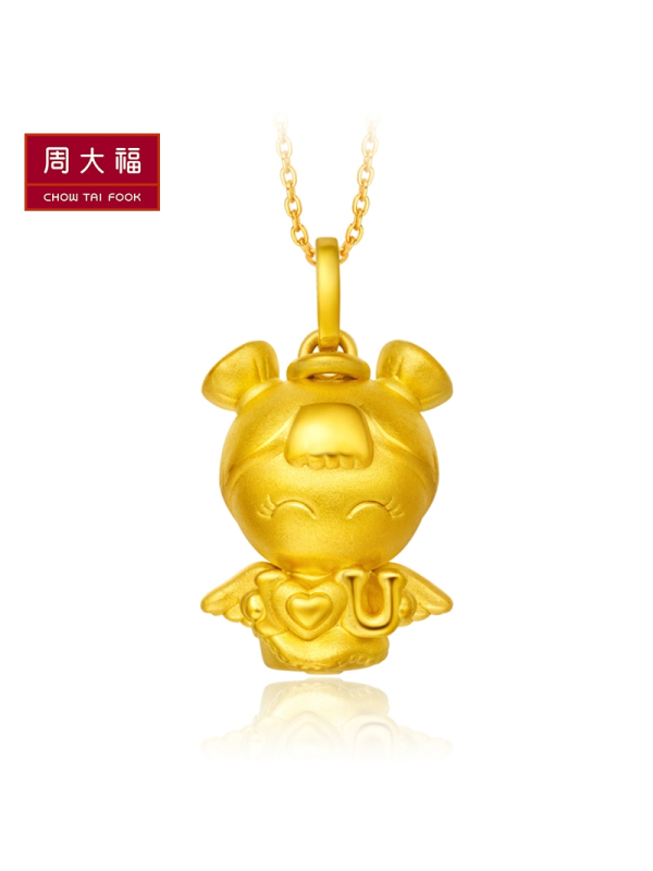 周大福首饰3D足金福星宝宝暖萌小福星黄金坠R 多款可选