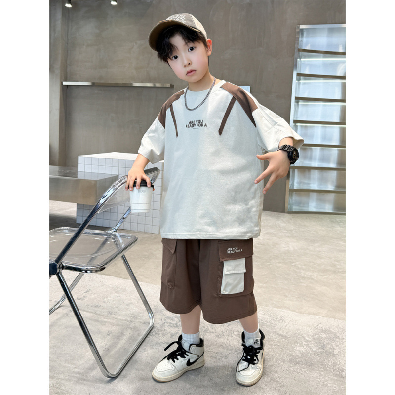儿童装男童夏装套装2025新款夏季中大童薄款运动夏款男孩酷帅气潮