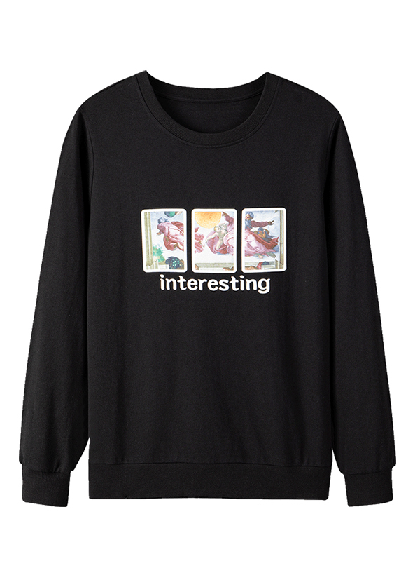 雪中飞2019春季新款圆领套头印花长袖卫衣男