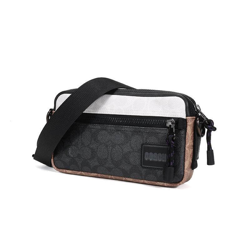 coach蔻驰男士专柜款涂层帆布胸包单肩斜挎包腰包手拿包4954