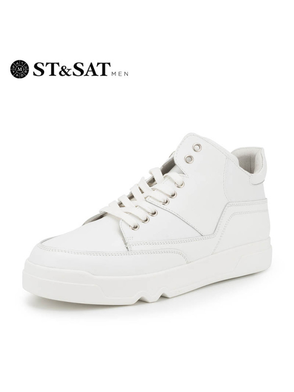 星期六男鞋（ST&SAT)牛皮革时尚系带休闲鞋 SS64129567