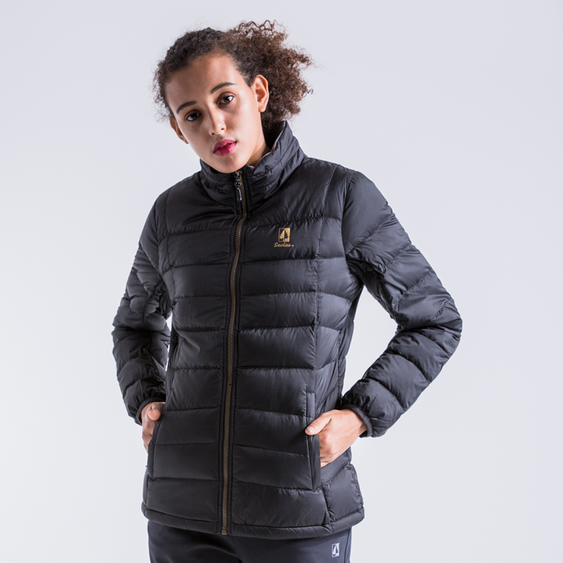 圣弗莱户外短款羽绒服秋冬款轻薄拼接撞色羽绒服女休闲保暖羽绒夹克