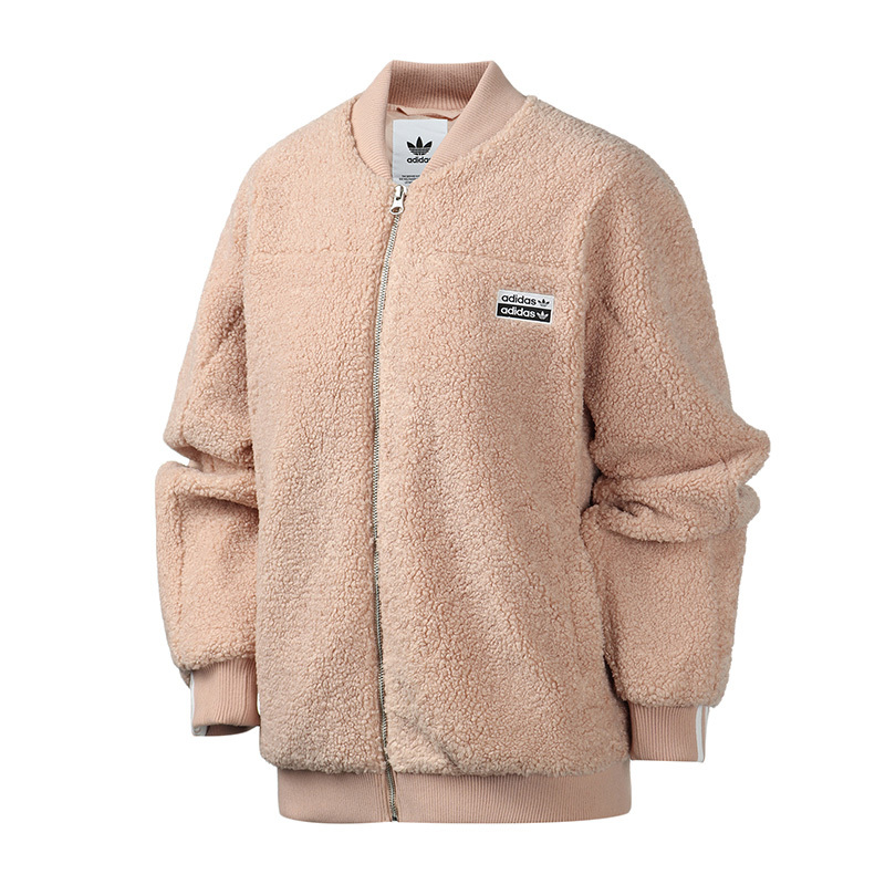 adidas阿迪达斯三叶草女装运动服羊羔毛绒休闲外套夹克FN2797